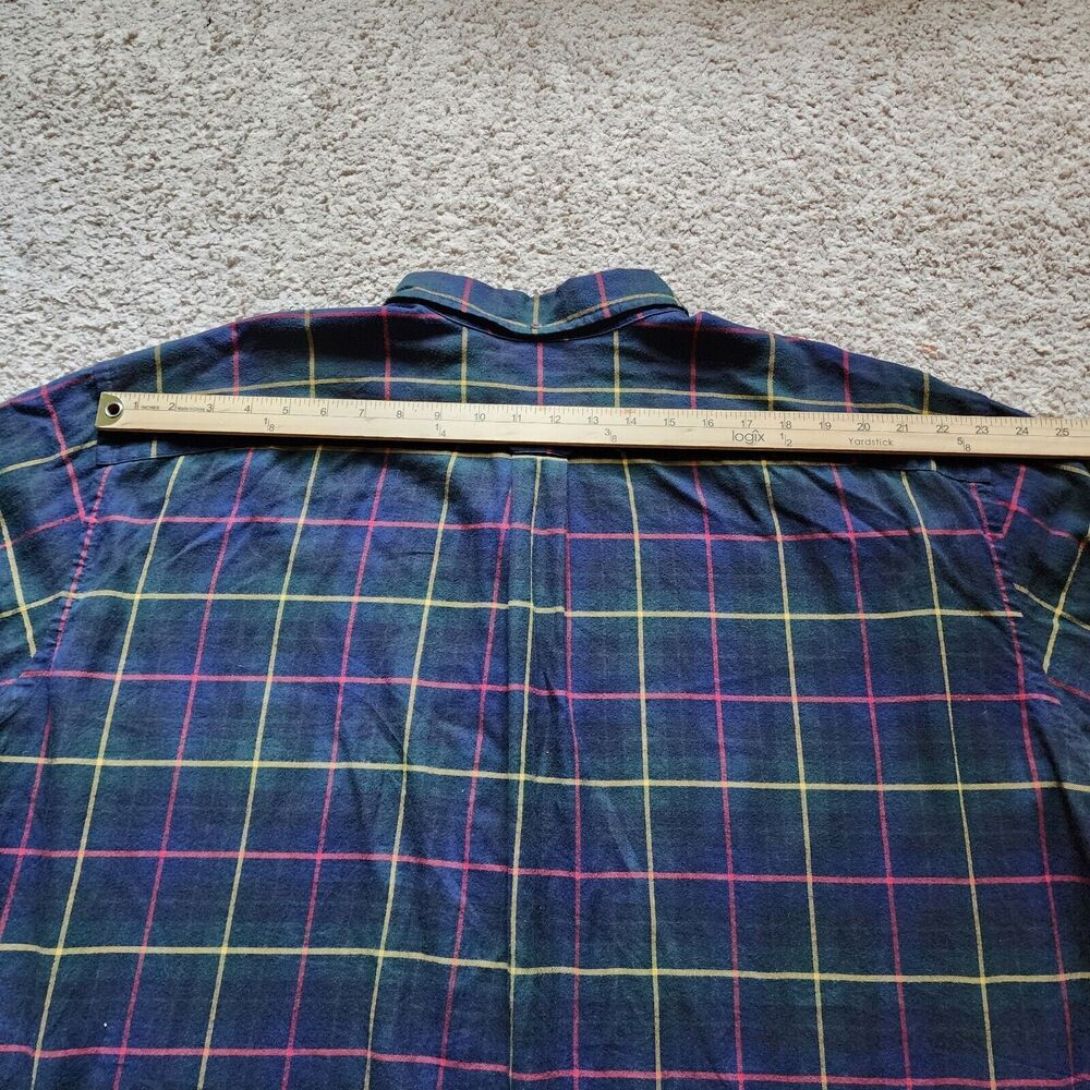 Ralph Lauren Shirt Mens 3XLT Tall Blue Windowpane Plaid Long Sleeve Button - Picture 9 of 11